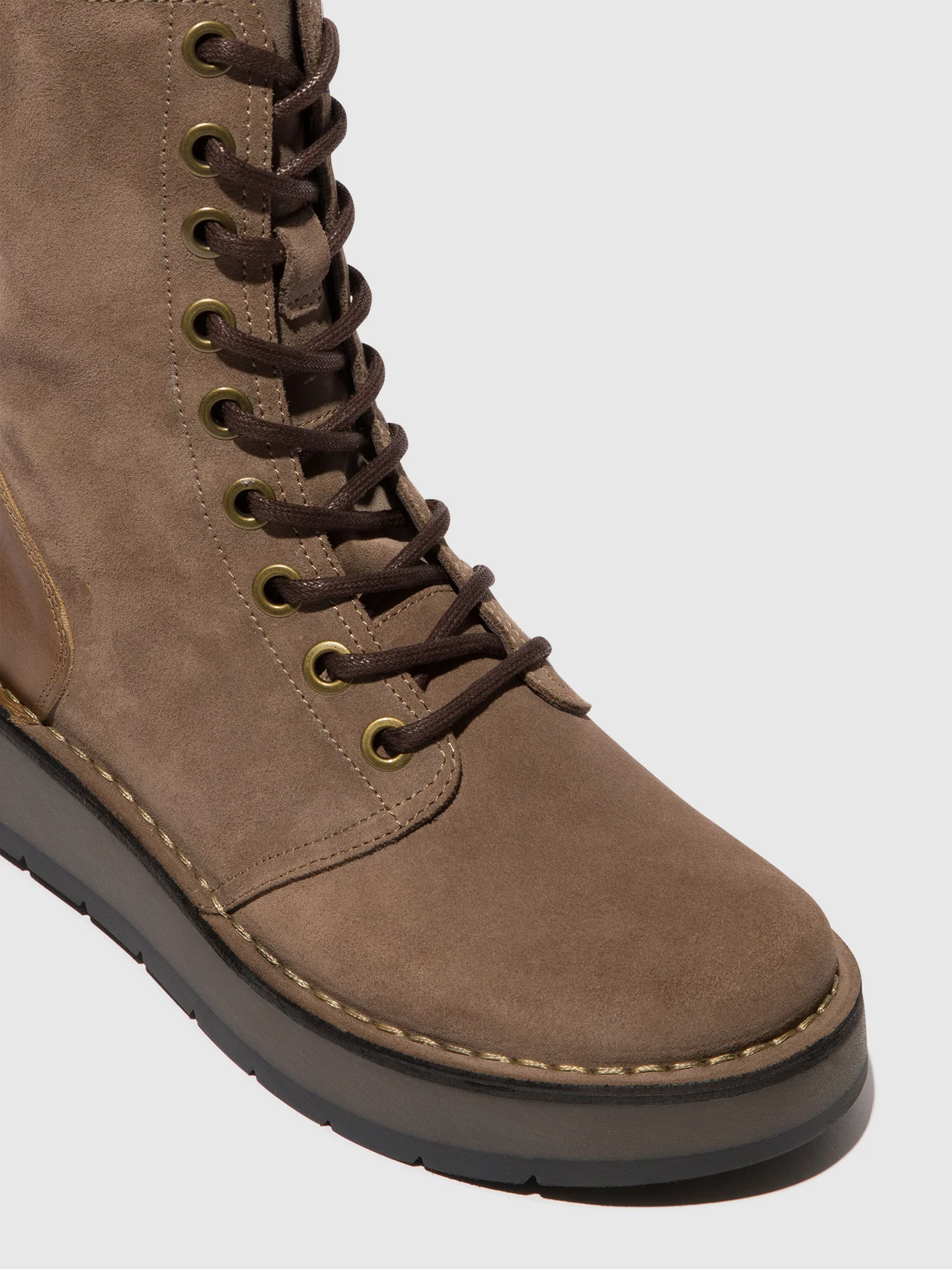 Lace-up Ankle Boots RAMI043FLY TAUPE/CAMEL - Image 4