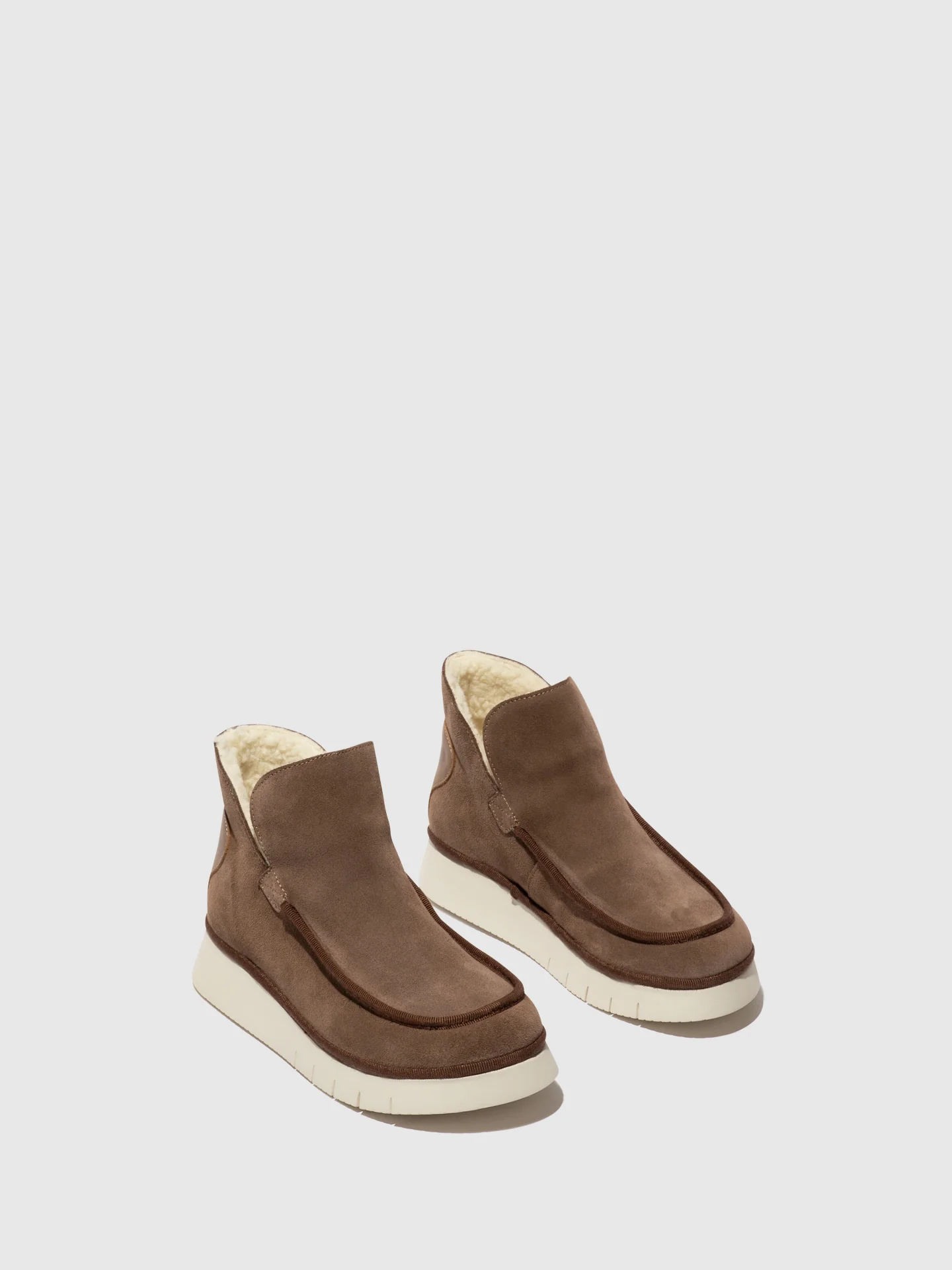 Round Toe Ankle Boots COZE348FLY TAUPE/CAMEL - Image 2