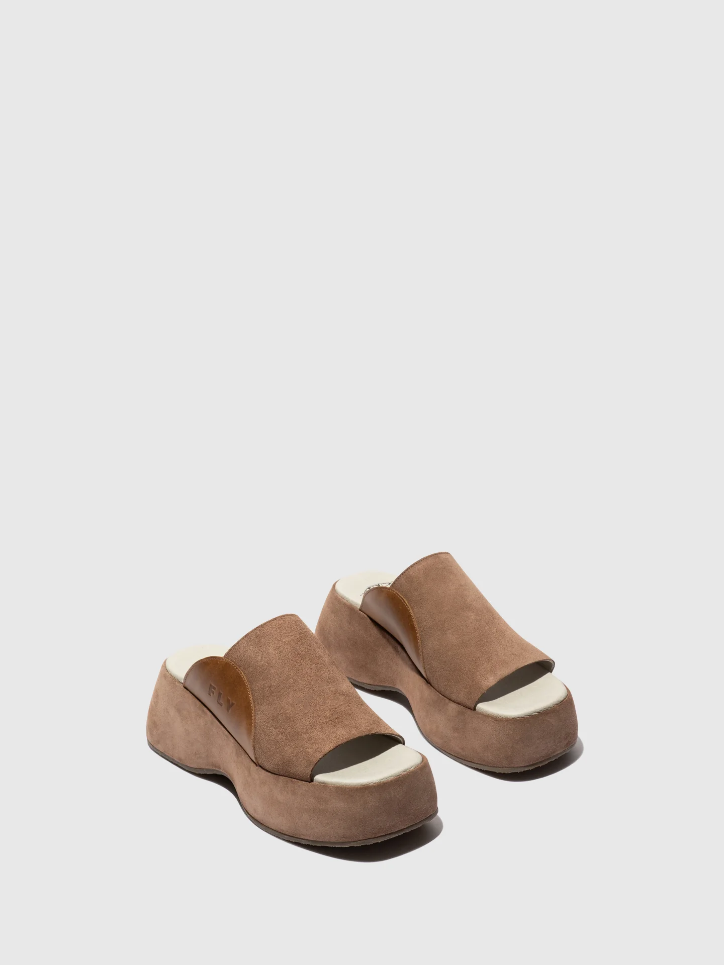 Slip-on Mules BEZI078FLY TAUPE/CAMEL - Image 2