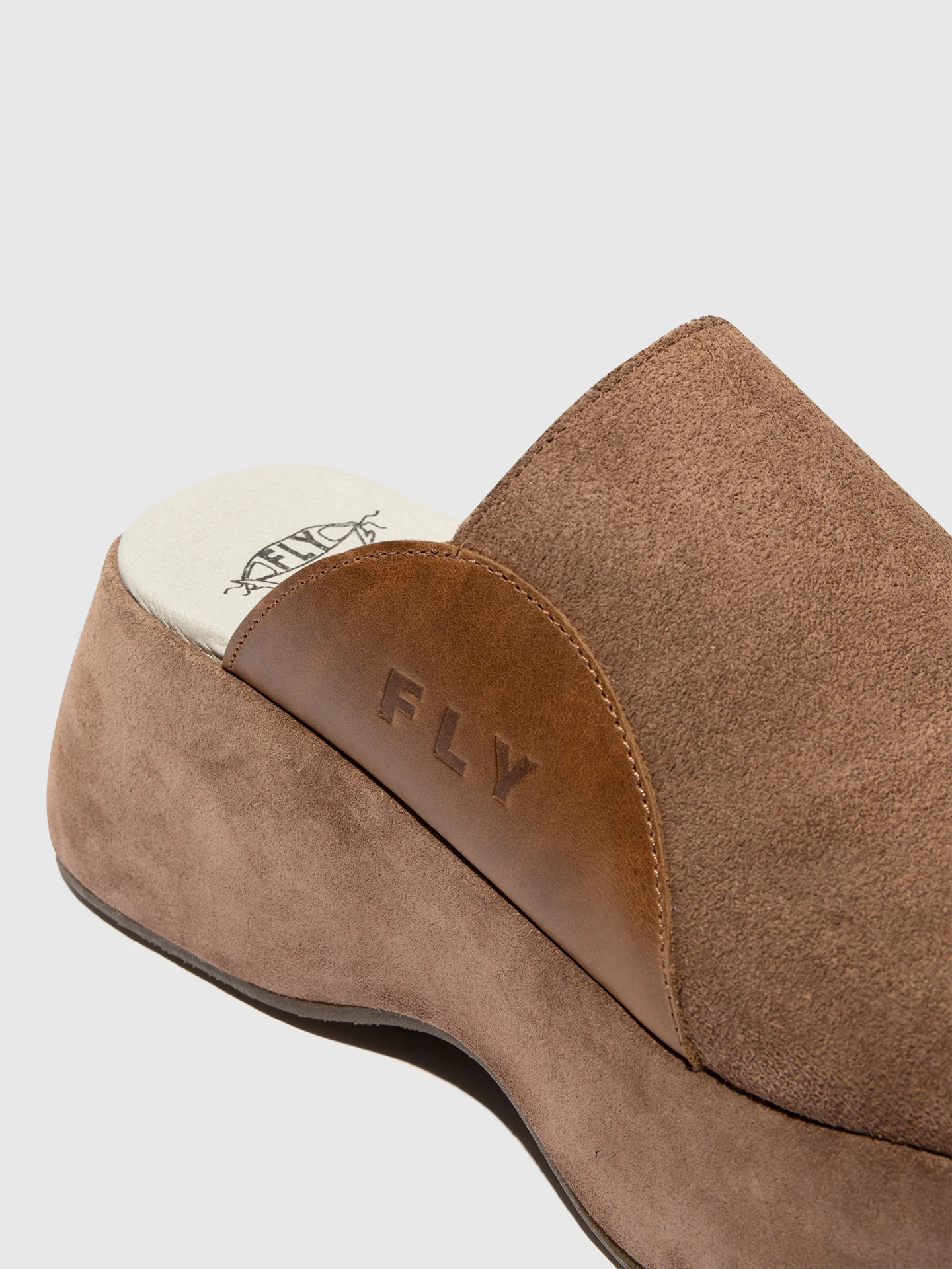 Slip-on Mules BEZI078FLY TAUPE/CAMEL - Image 4