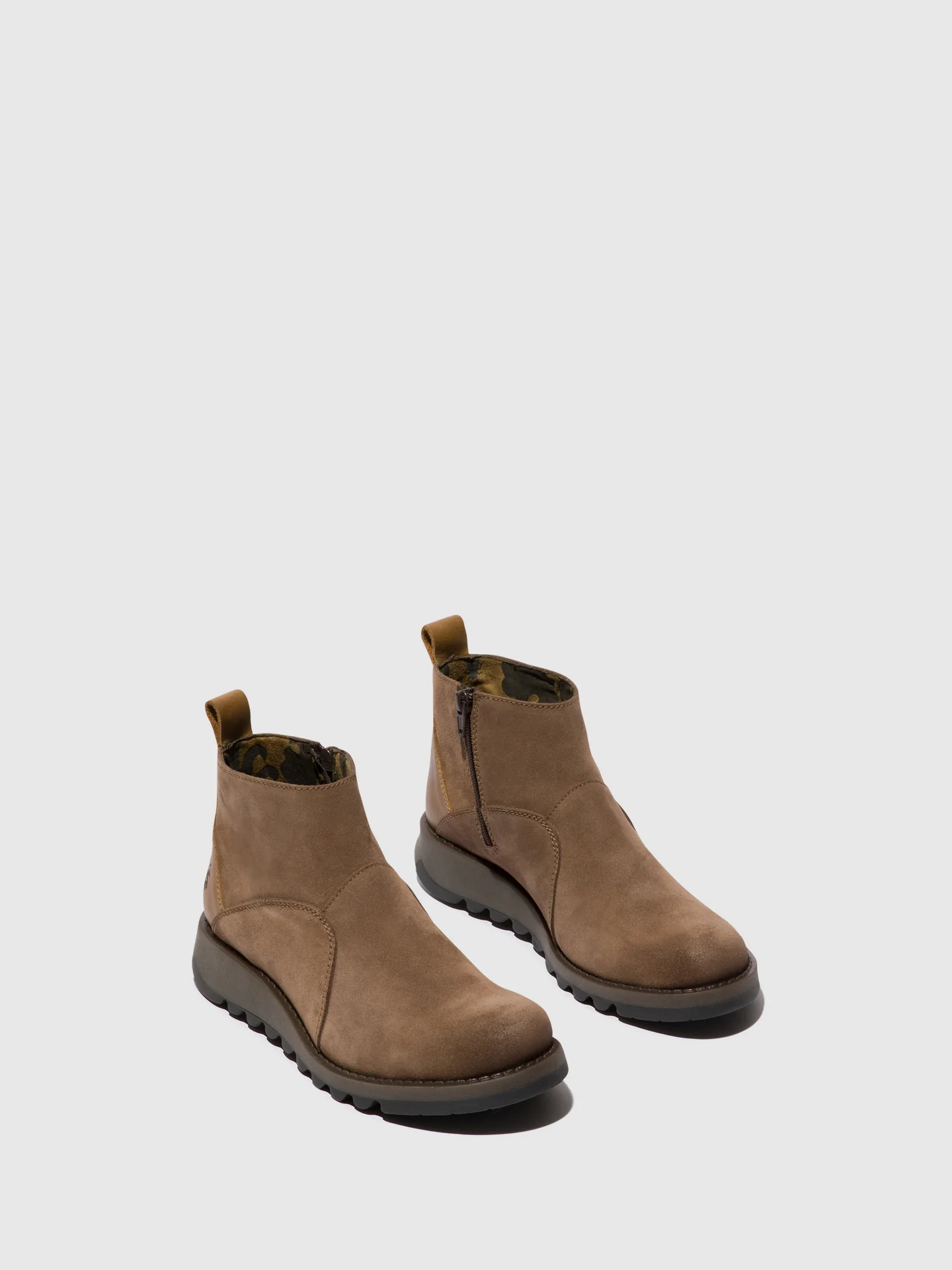 Zip Up Ankle Boots SELY918FLY TAUPE/CAMEL - Image 2