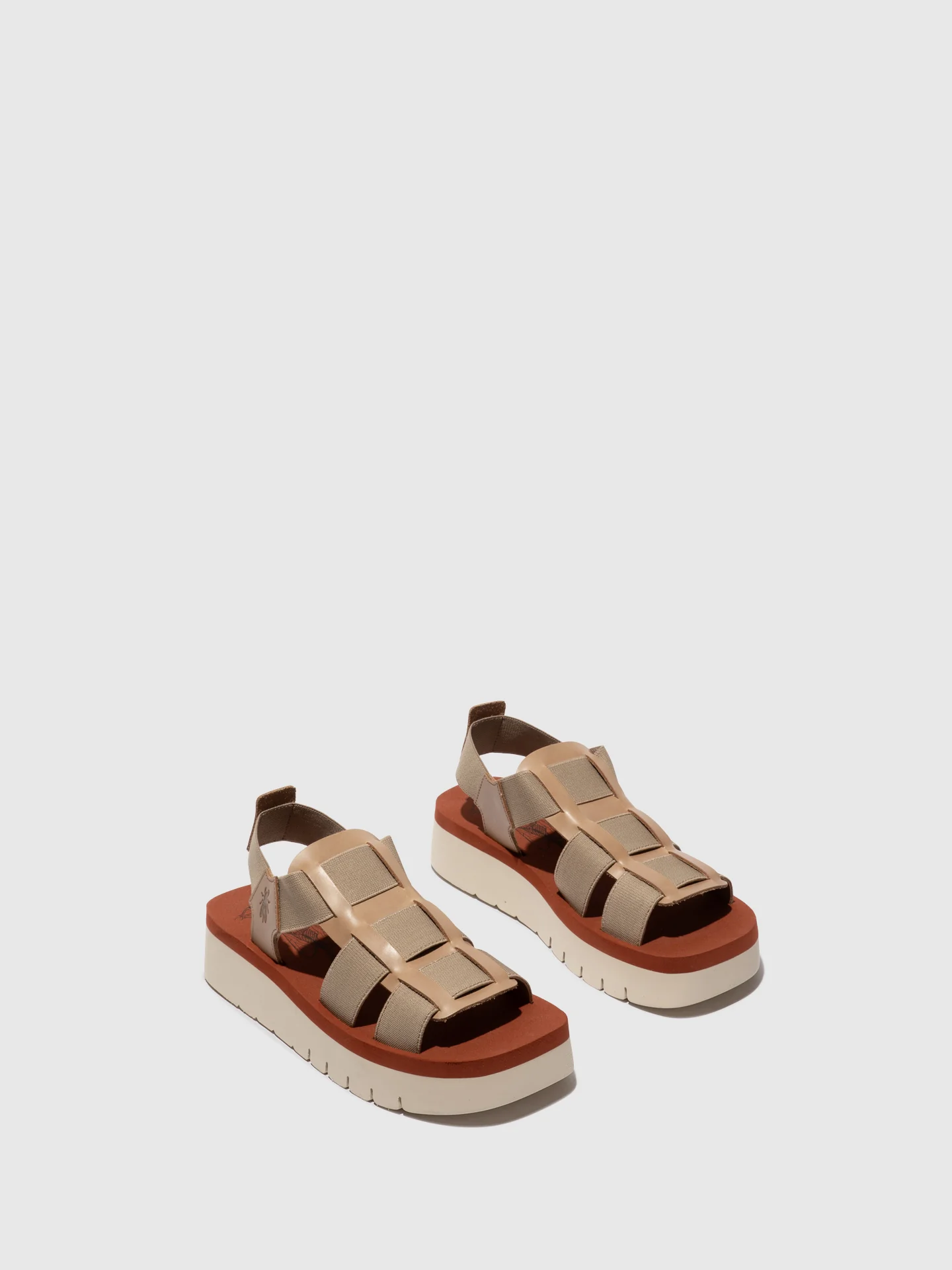 Sling-Back Sandals SAMB245FLY TAUPE/TAUPE/BRICK - Image 2
