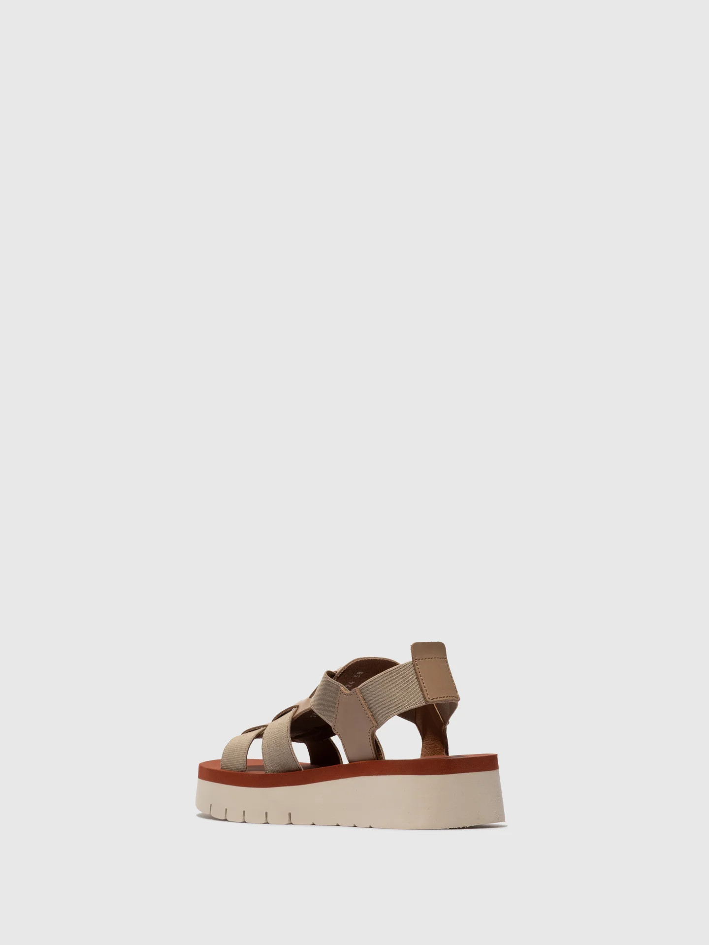 Sling-Back Sandals SAMB245FLY TAUPE/TAUPE/BRICK - Image 3