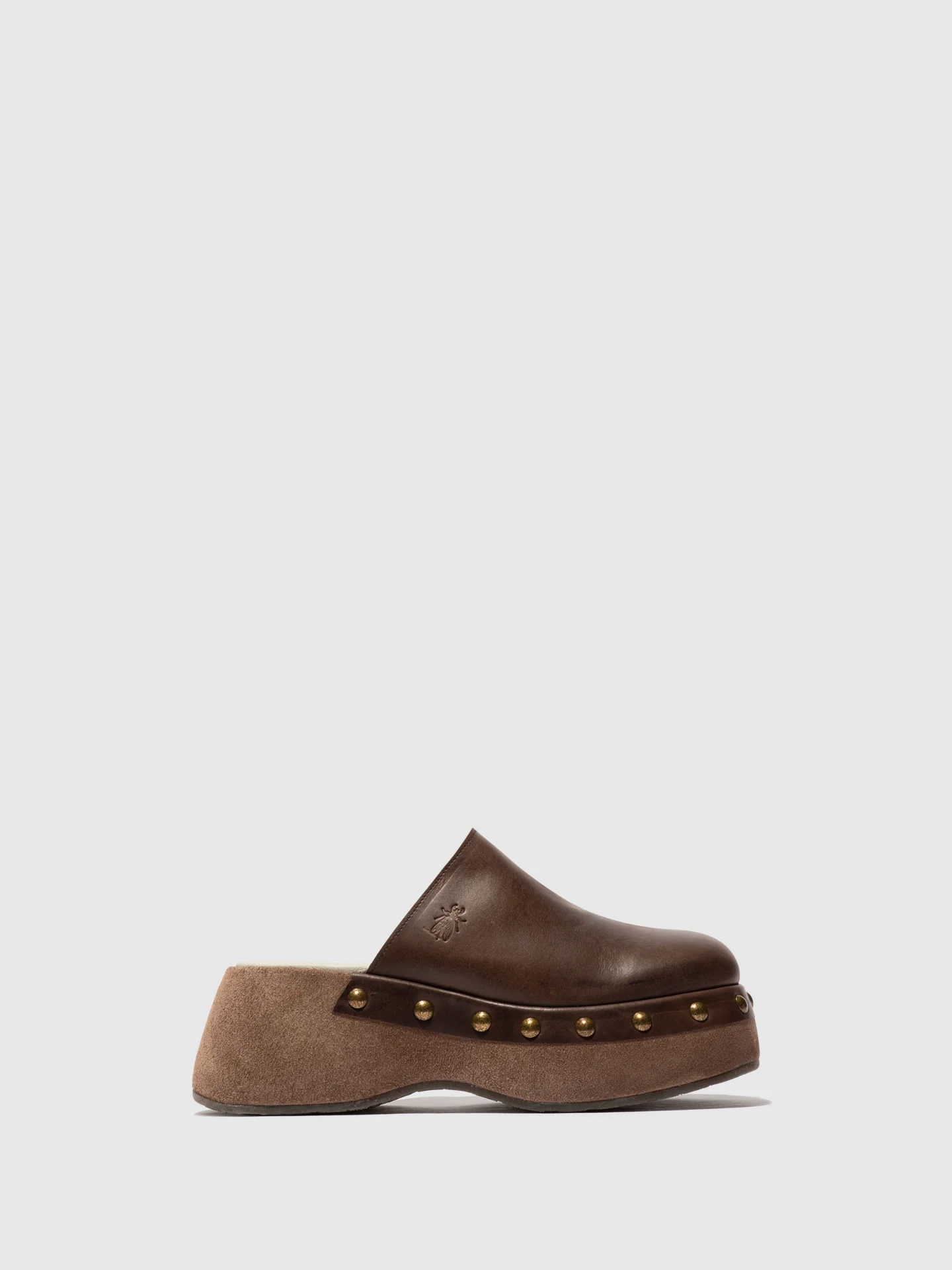 Round Toe Clogs BLEK079FLY TAUPE/TAUPE