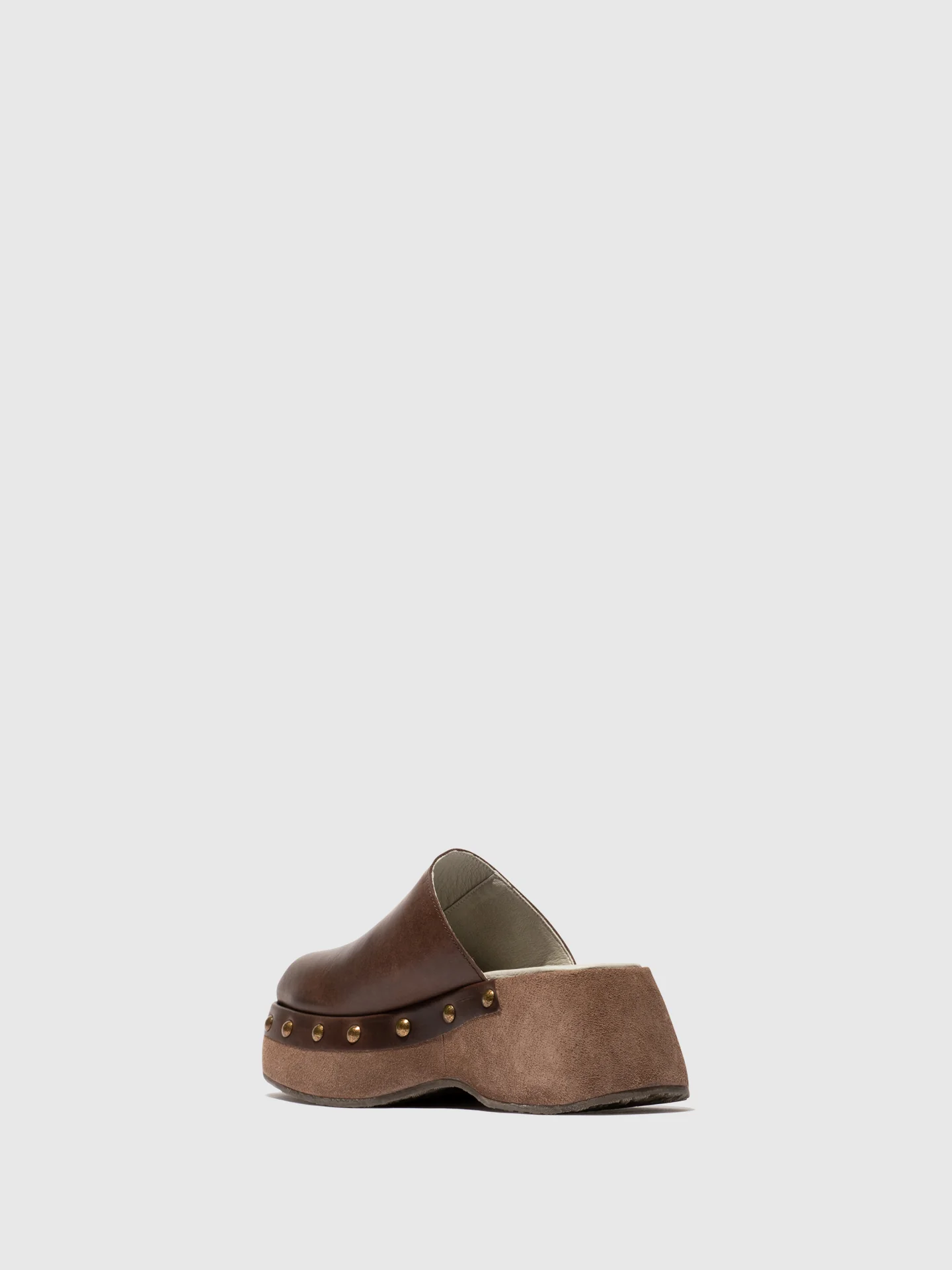 Round Toe Clogs BLEK079FLY TAUPE/TAUPE - Image 3