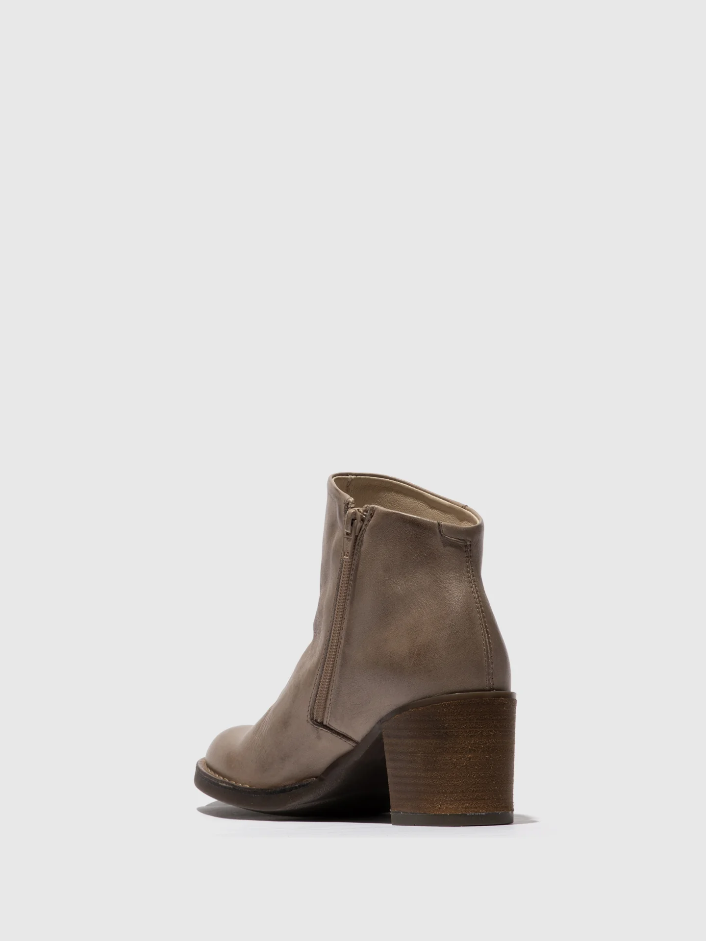 Zip Up Ankle Boots BELL061FLY TAUPE - Image 3
