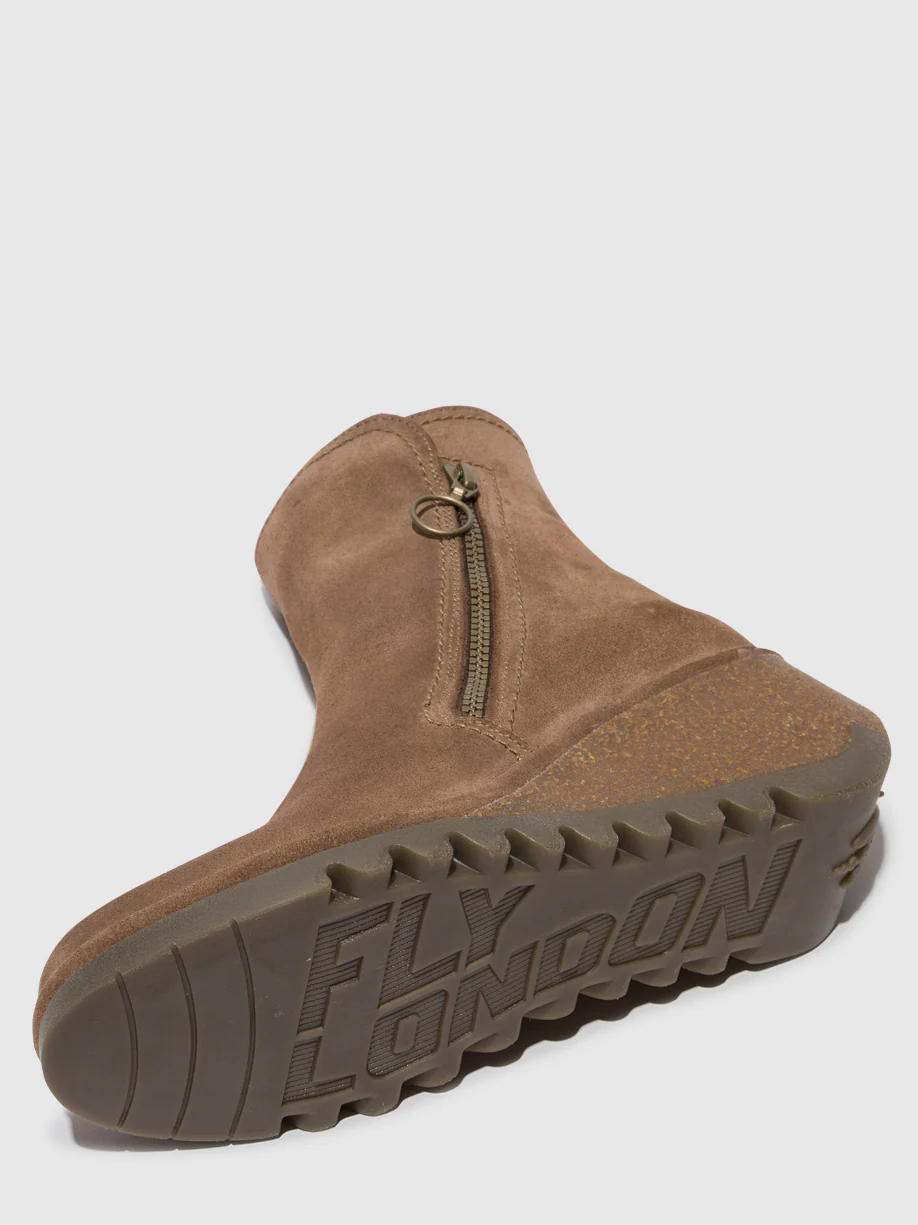 Zip Up Ankle Boots NELA407FLY TAUPE - Image 4