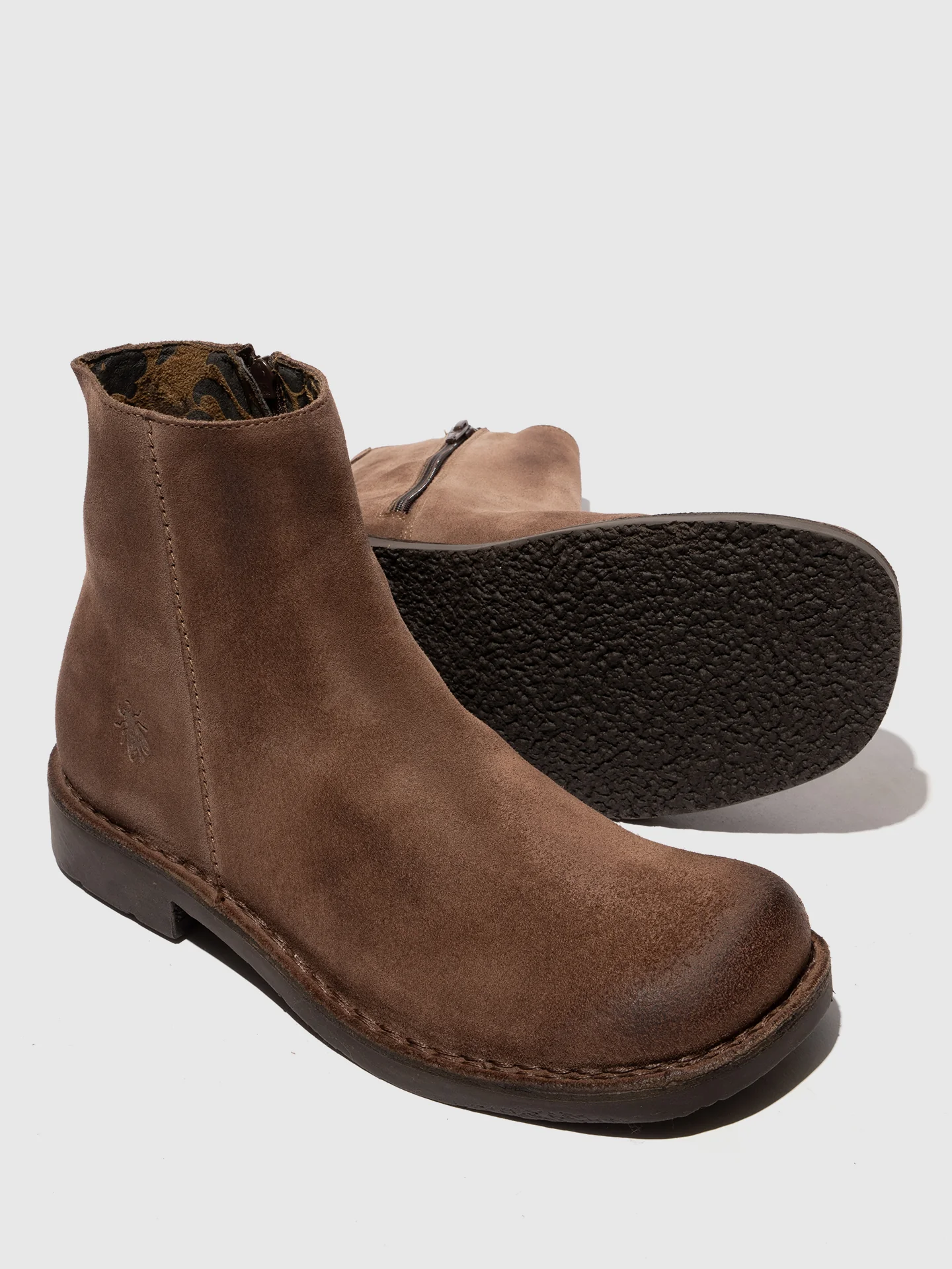 Zip Up Ankle Boots RUPE183FLY TAUPE - Image 4