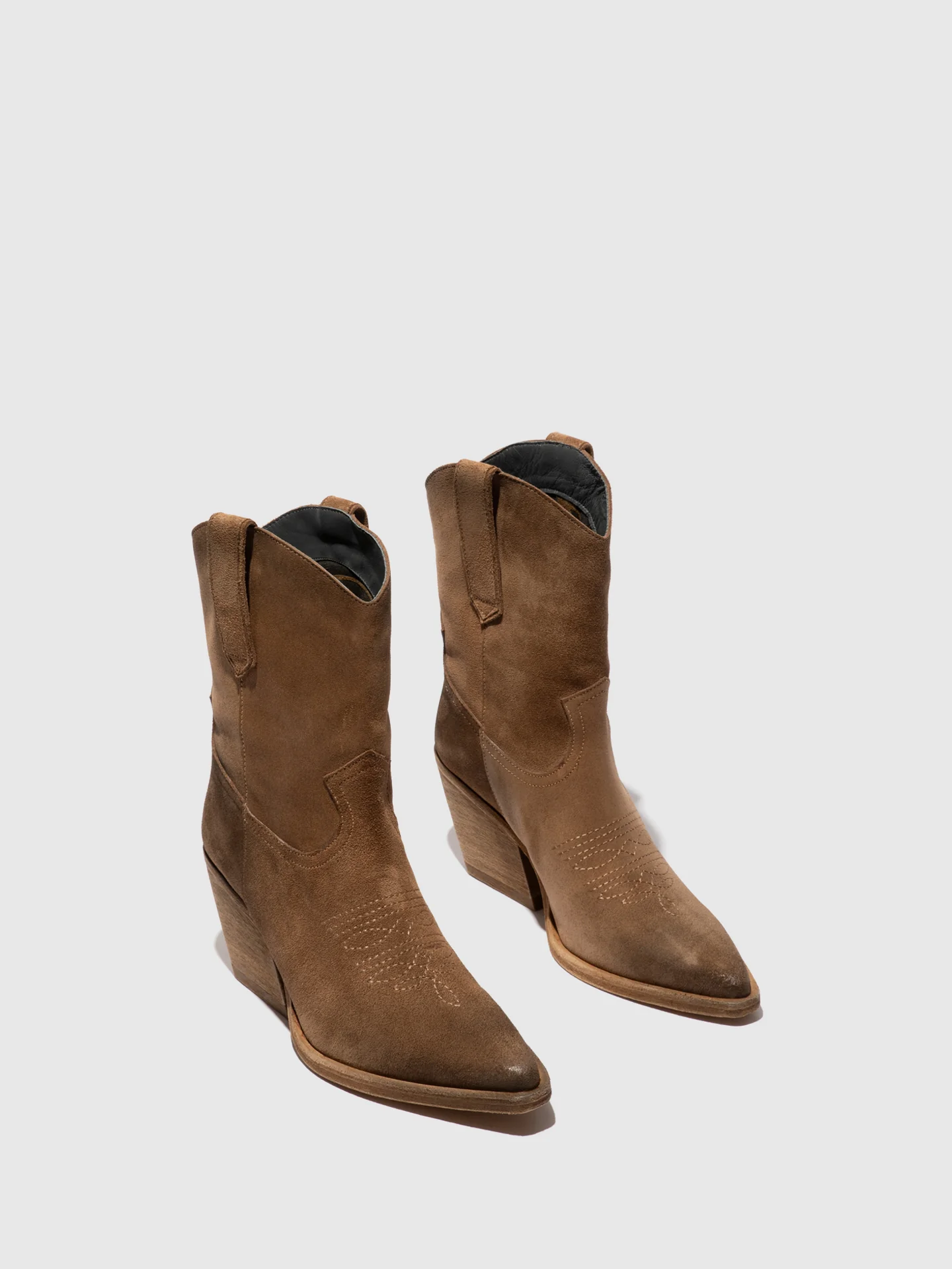 Zip Up Ankle Boots WOFY093FLY TAUPE - Image 2