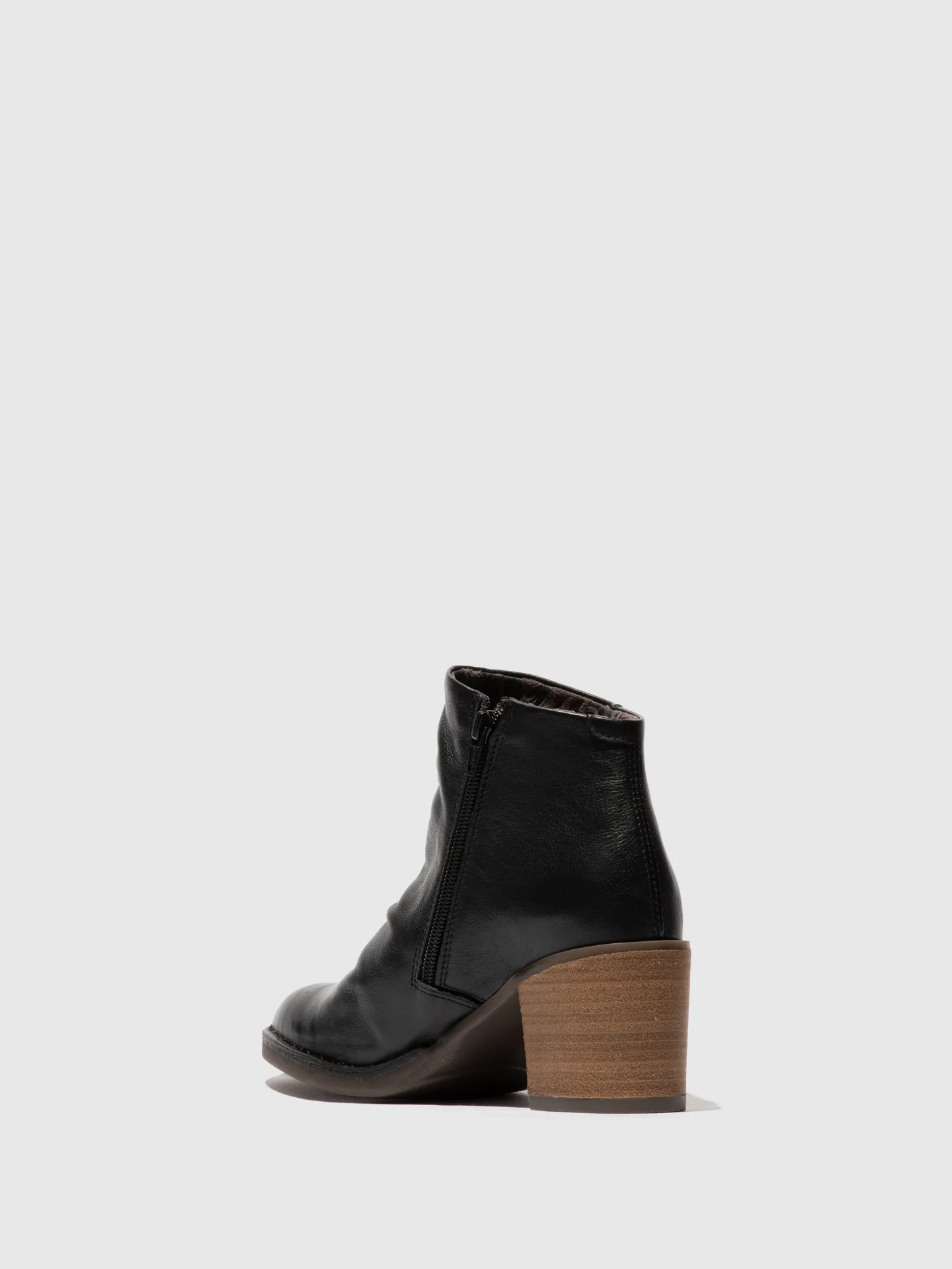 Zip Up Ankle Boots BELL061FLY VELVET BLACK - Image 3