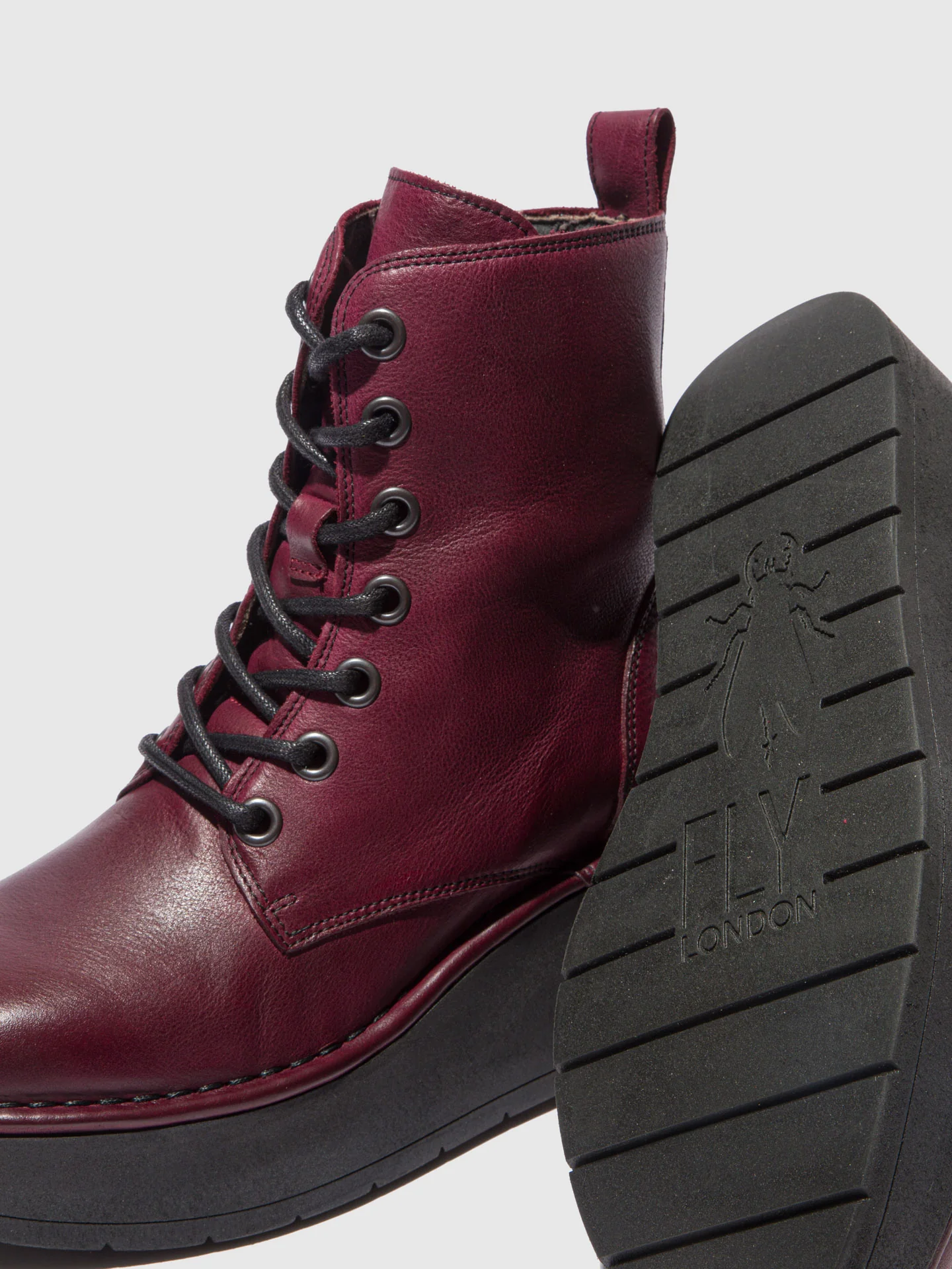 Lace-up Ankle Boots HEPE239FLY VERONA WINE - Image 4