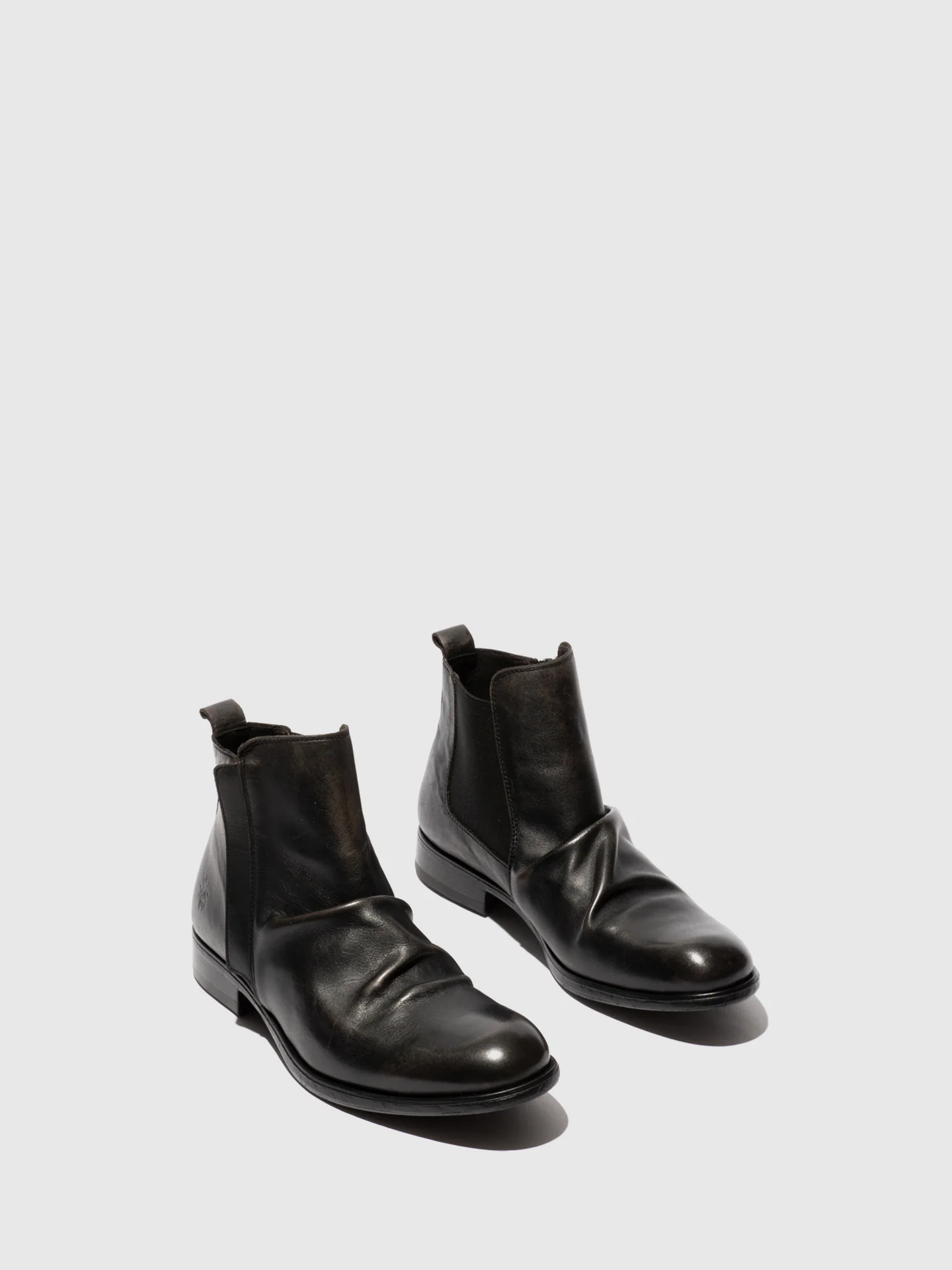 Zip Up Ankle Boots MOWI146FLY WASHED BLACK - Image 2