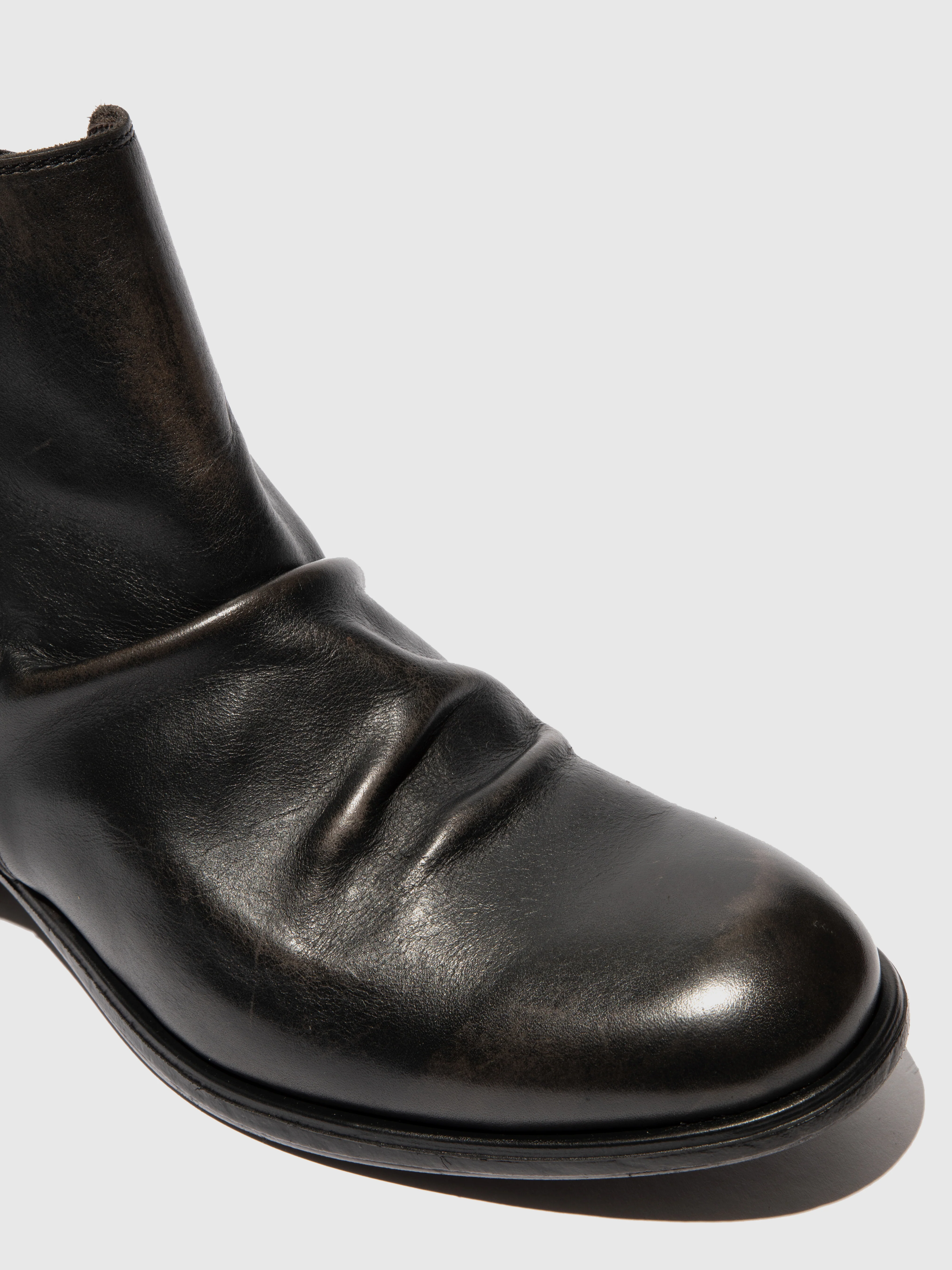 Zip Up Ankle Boots MOWI146FLY WASHED BLACK - Image 4