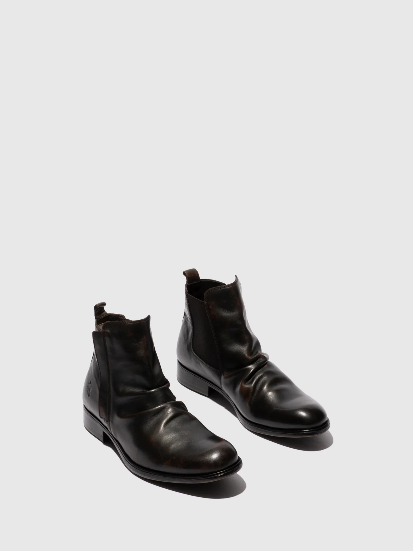 Zip Up Ankle Boots MOWI146FLY WASHED BROWN - Image 2