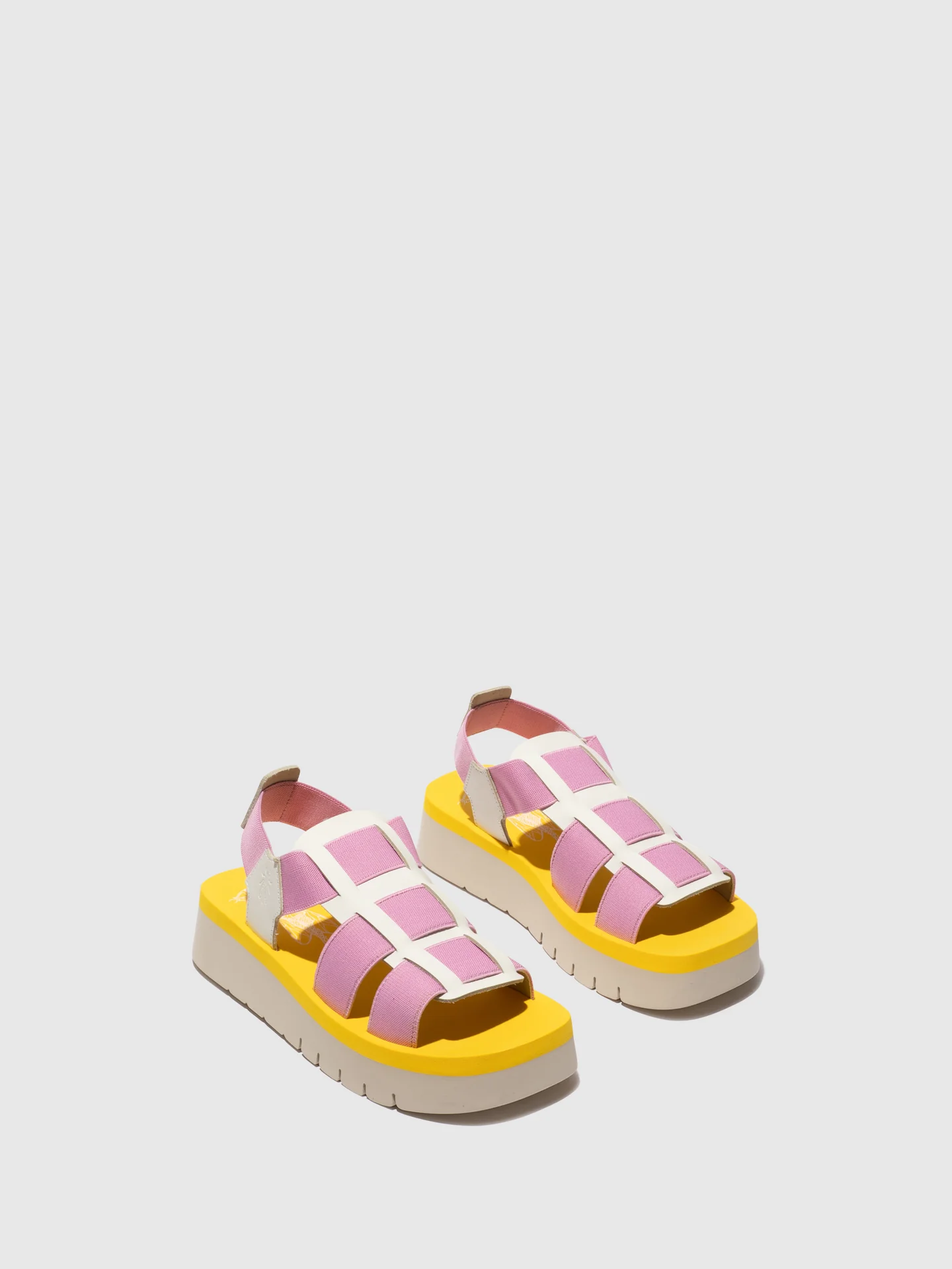Sling-Back Sandals SAMB245FLY WHITE/BABY PINK/YELLOW - Image 2