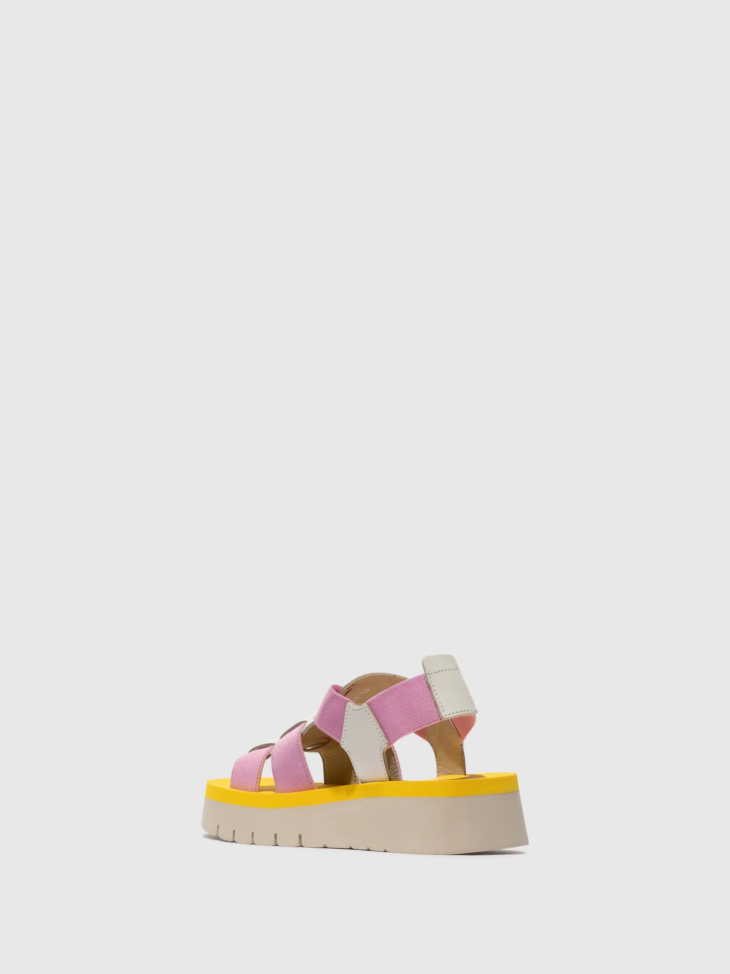 Sling-Back Sandals SAMB245FLY WHITE/BABY PINK/YELLOW - Image 3