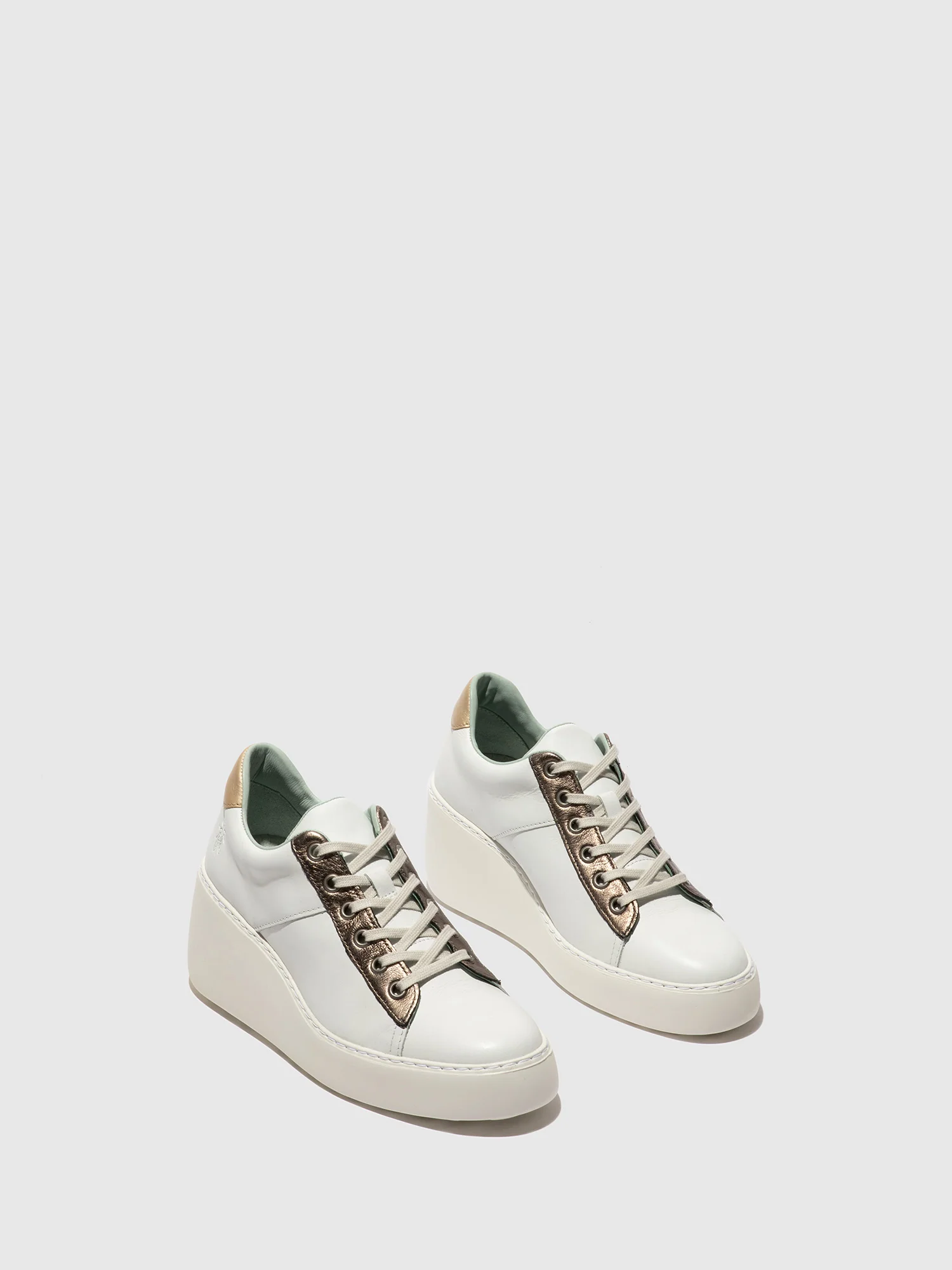Lace-up Trainers DELF580FLY WHITE/BRONZE GRAPHITE/GOLD - Image 2