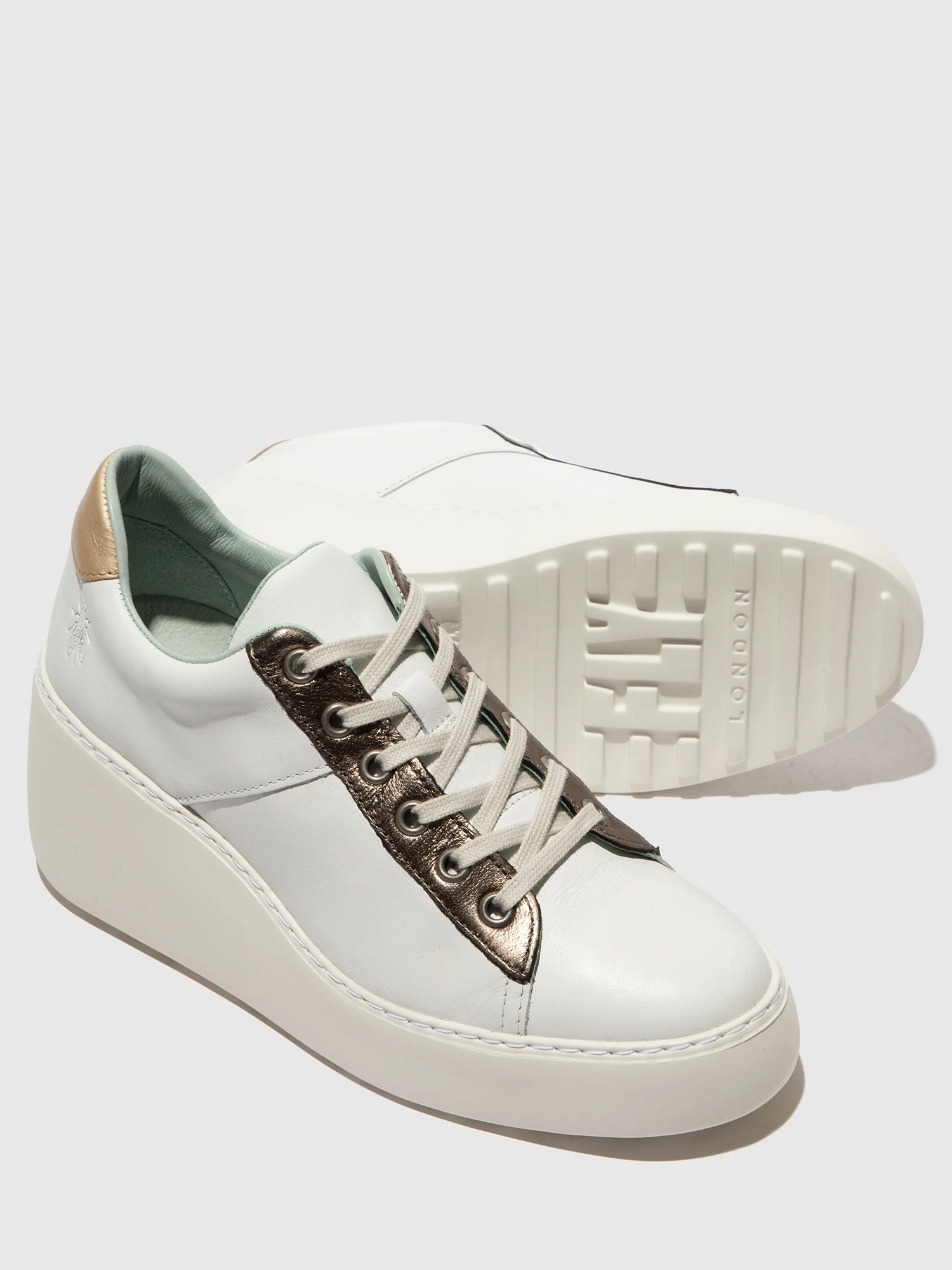 Lace-up Trainers DELF580FLY WHITE/BRONZE GRAPHITE/GOLD - Image 4