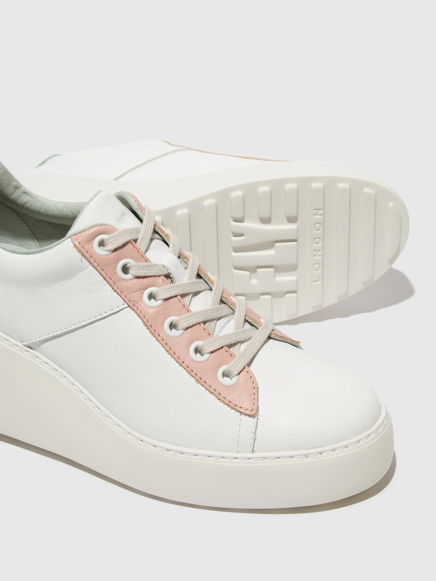 Lace-up Trainers DELF580FLY WHITE/NUDE/MINT - Image 4