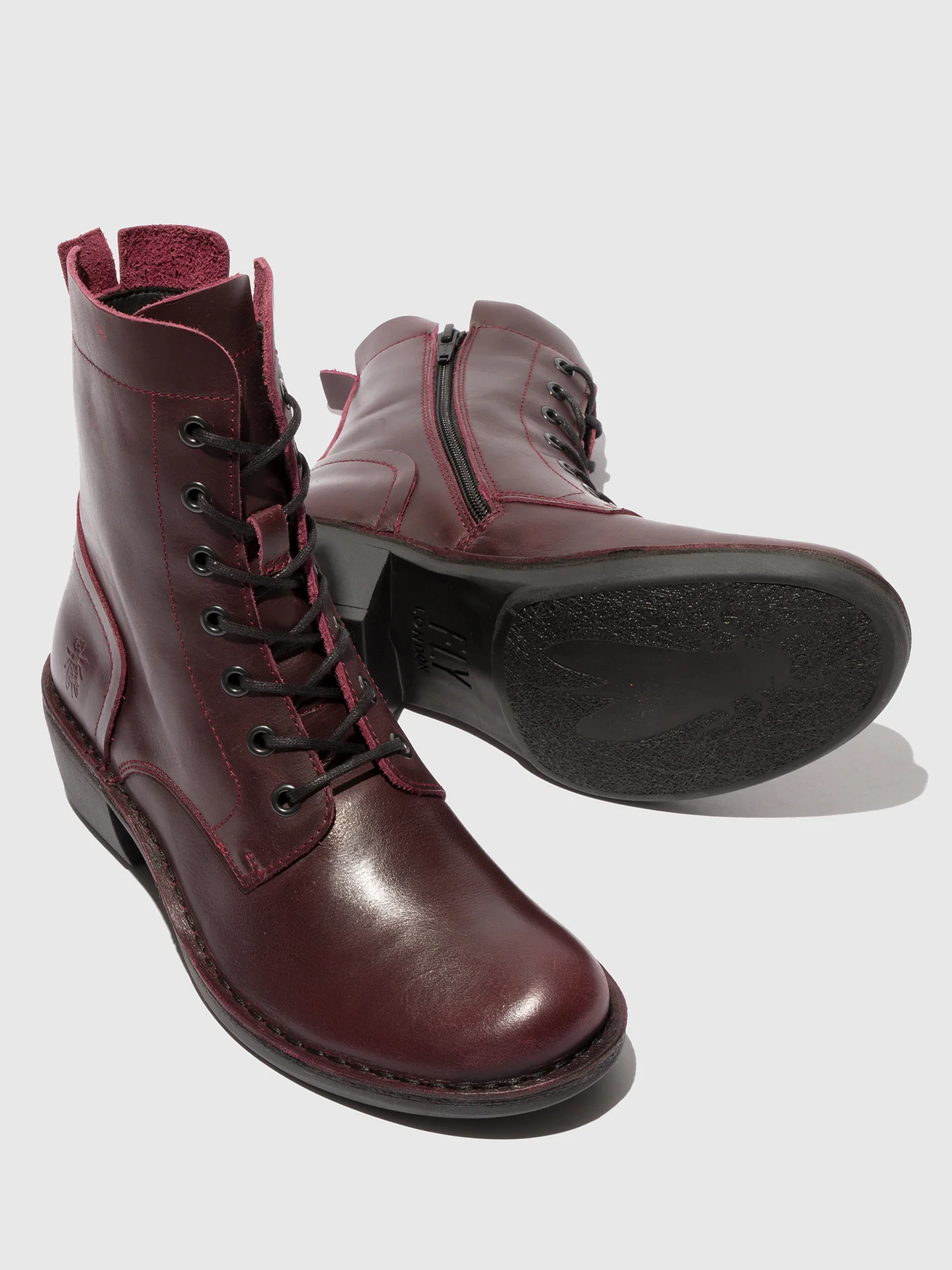 Lace-up Ankle Boots MILU044FLY WINE - Image 4