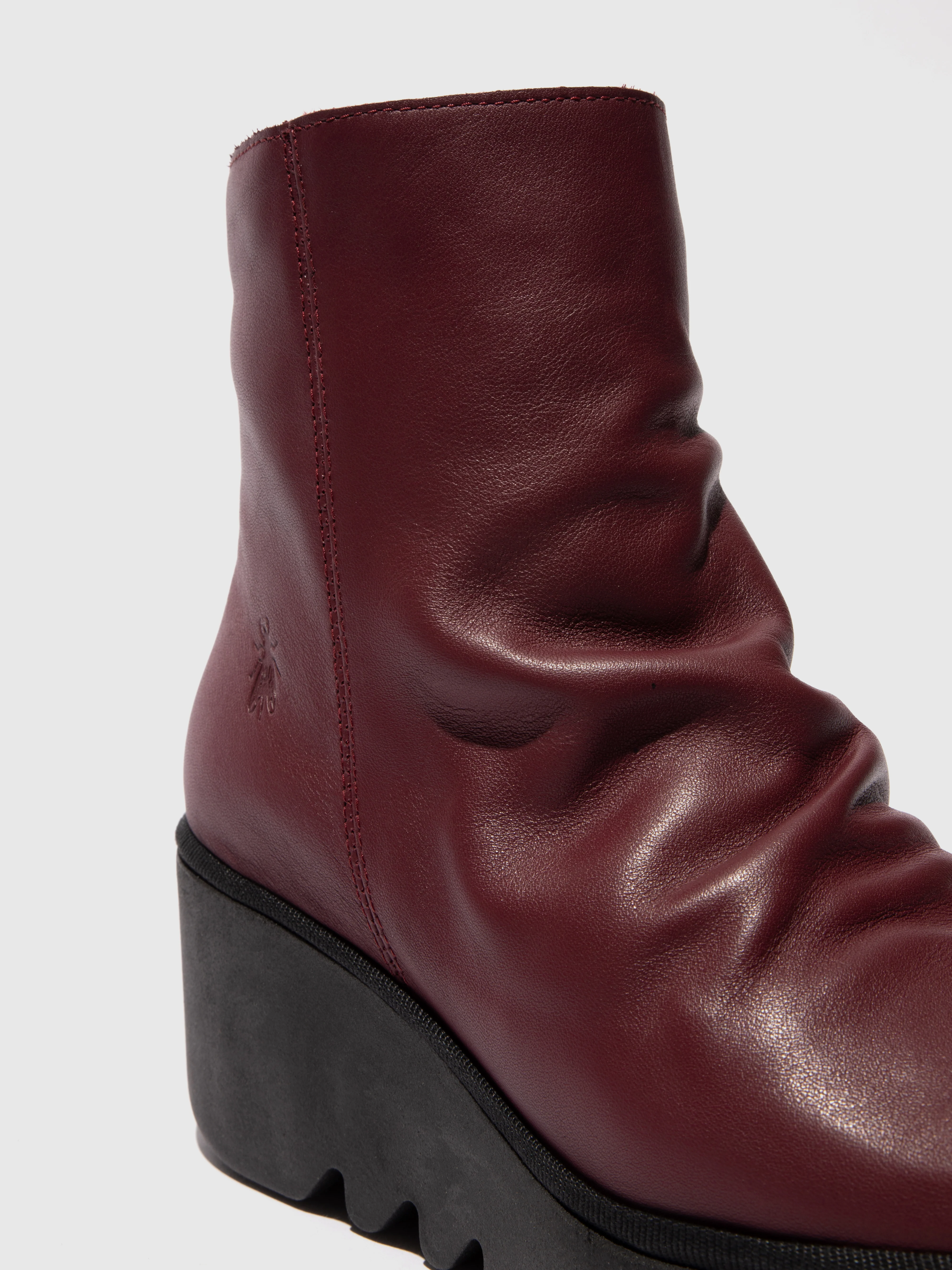 Zip Up Ankle Boots BAAN538FLY WINE - Image 4