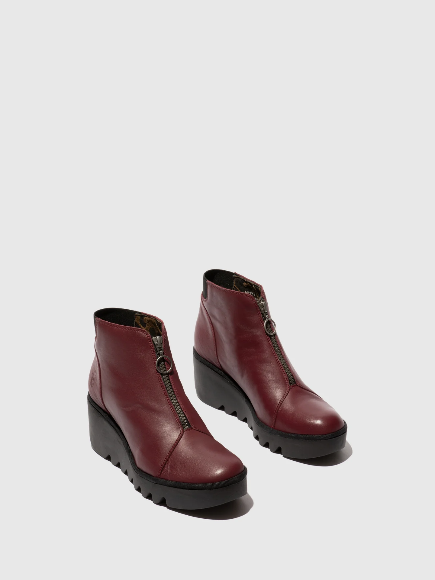 Zip Up Ankle Boots BAAZ537FLY WINE - Image 2