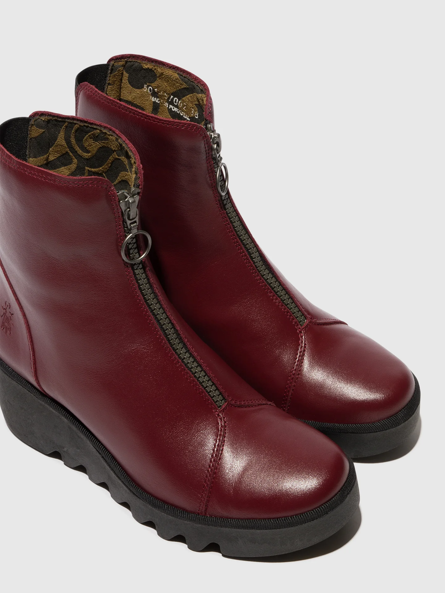 Zip Up Ankle Boots BOCE457FLY WINE - Image 4