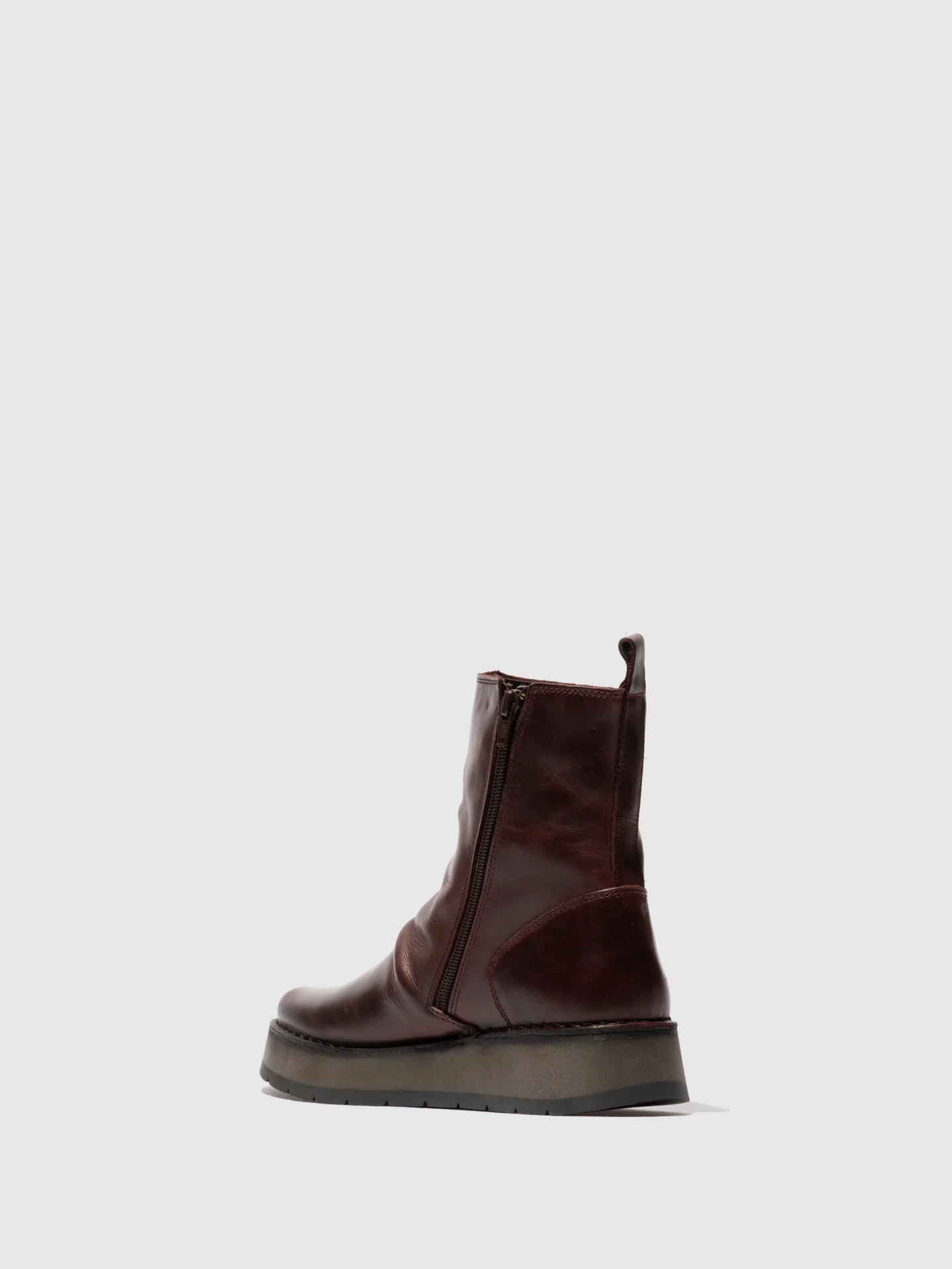 Zip Up Ankle Boots RENO053FLY WINE - Image 3
