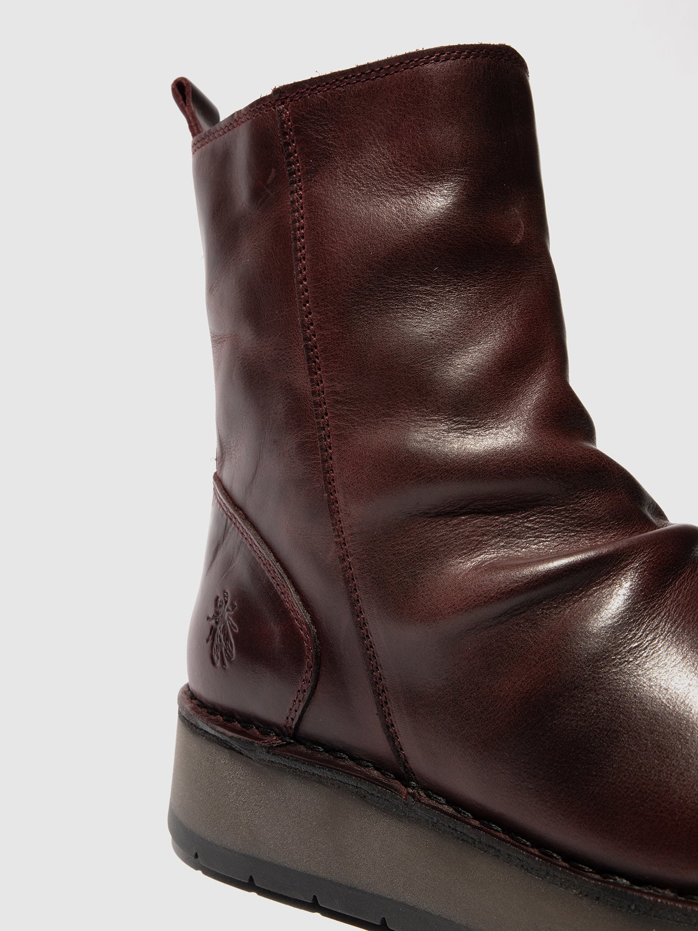 Zip Up Ankle Boots RENO053FLY WINE - Image 4
