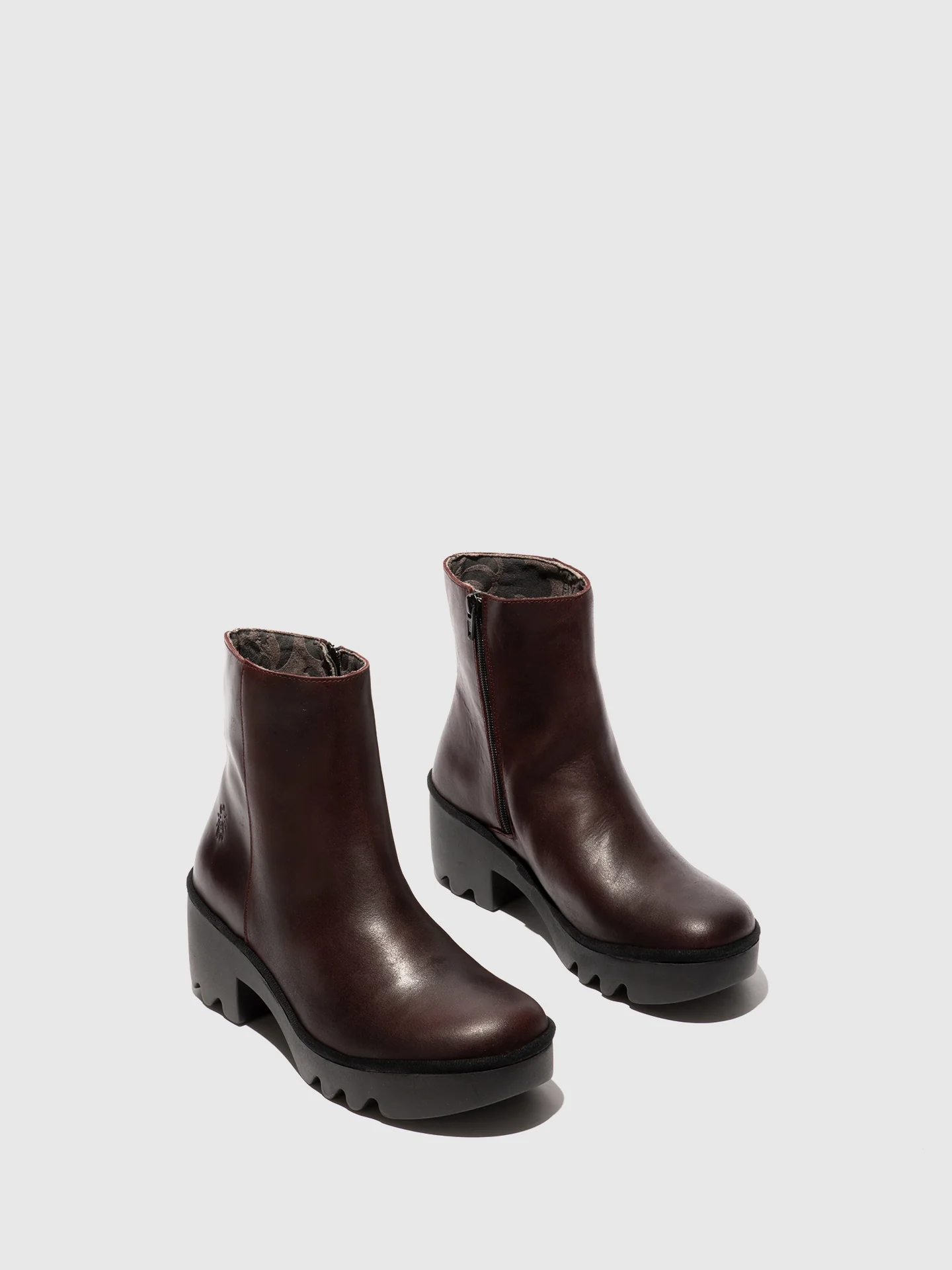 Zip Up Ankle Boots TOOR513FLY WINE - Image 2