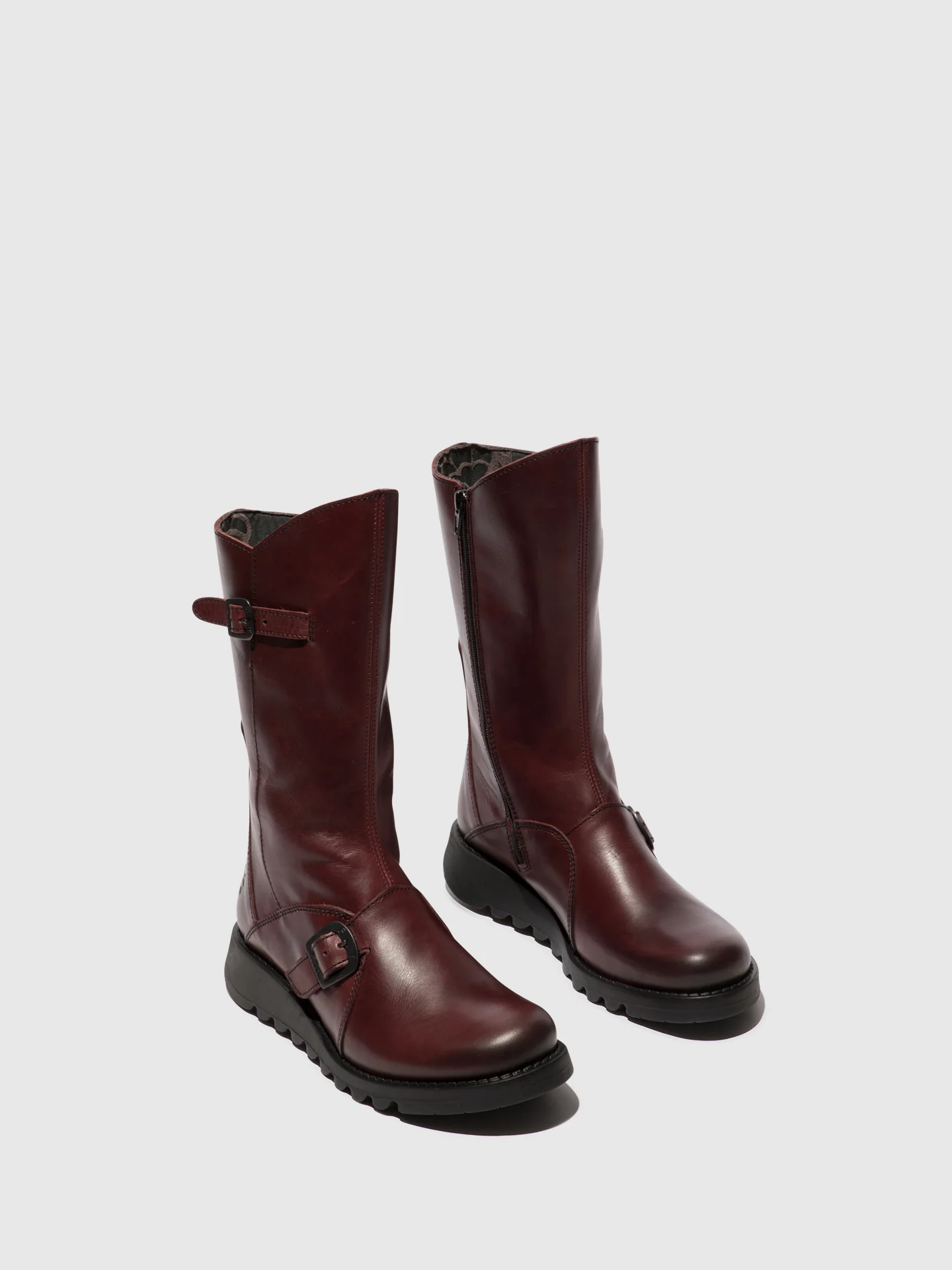 Buckle Boots MES 2 WINE(BLACK SOLE) - Image 2